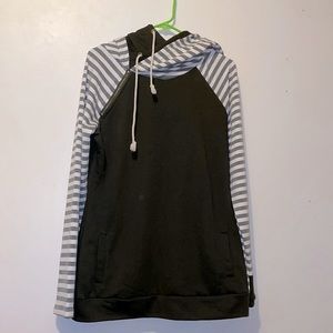 Double hooded side zip hoodie